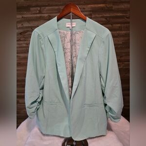 Skies Are Blue Curvy - Mint Green Women's Blazer (2X)